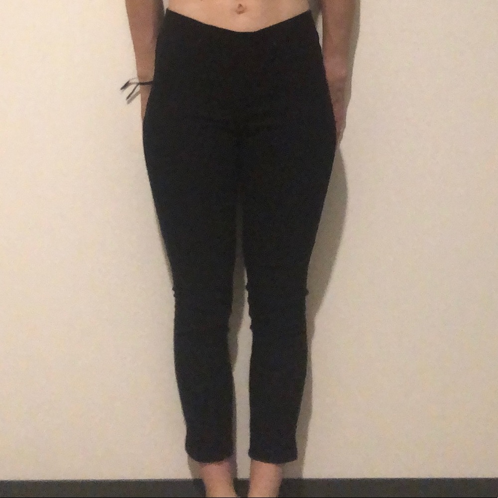 Skinny dark blue golden point pants